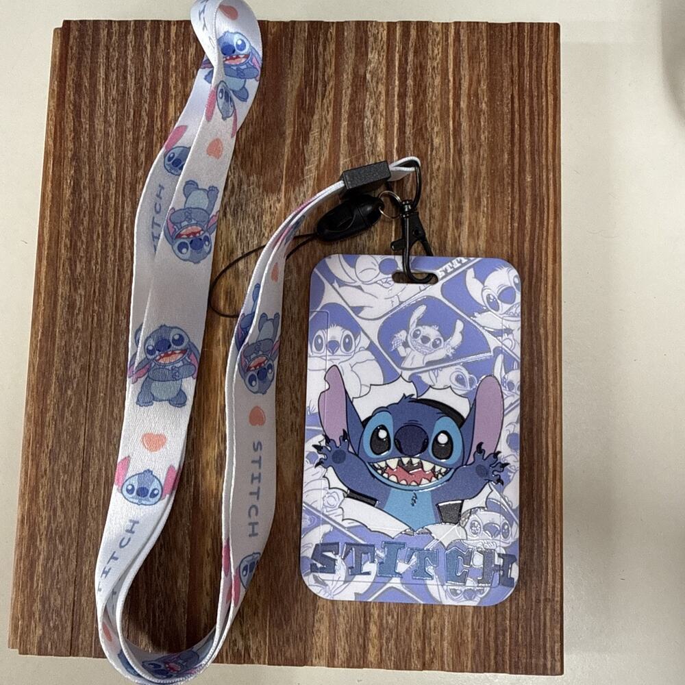 Disneys Stitch Badge ID Holder w/ Lanyard